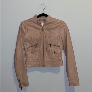 Blush, faux leather jacket